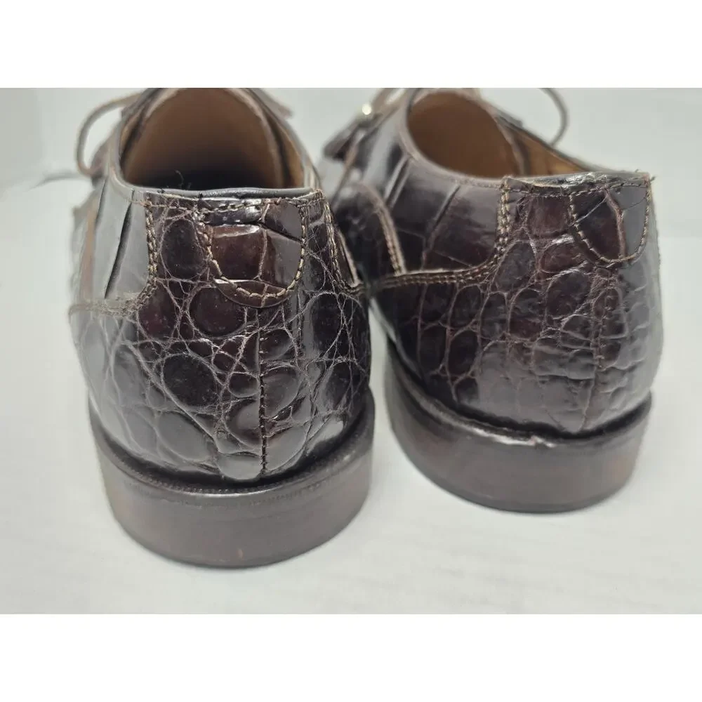 Traversi genuine luxury alligator LM14 Oxford loafers size 10 leather bottoms